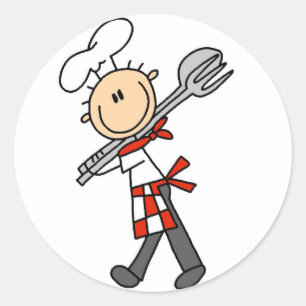 Sticker Rond Chef avec pince à salade