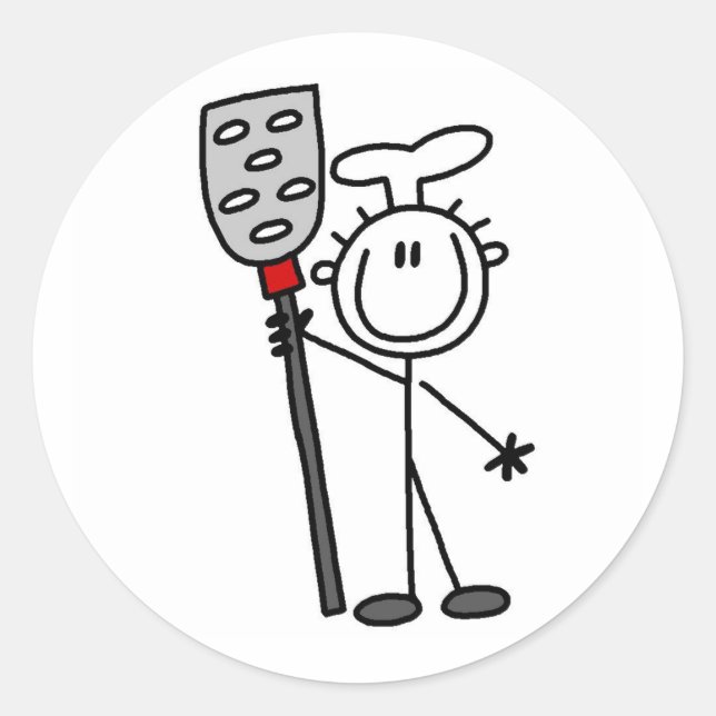 Sticker Rond Chef avec spatule (Devant)