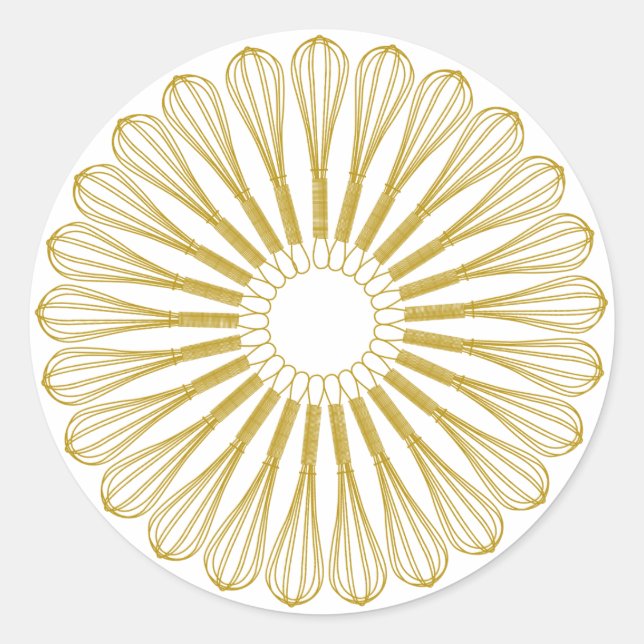 Sticker Rond Chef boulangerie Baker Whisk (Devant)