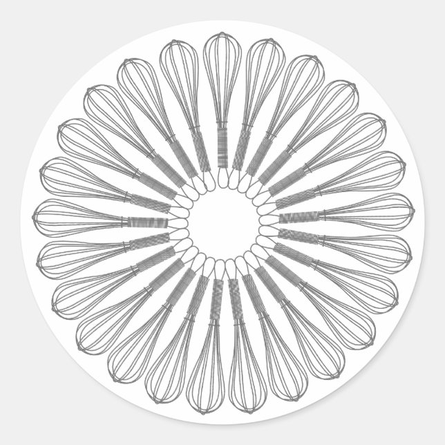 Sticker Rond Chef cuisinier cuisinier, Whisk (Devant)