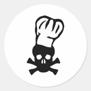 Sticker Rond chef cuisinier noir