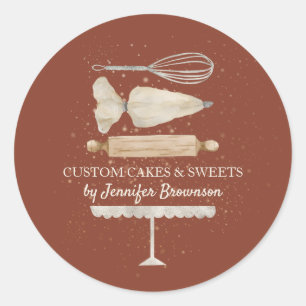 Sticker Rond Chef de boulangerie en terre cuite sur mesure pour