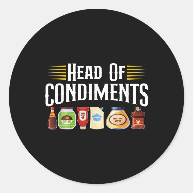 Sticker Rond Chef De Condiments Barbecue Grill Barbecue Viande  (Devant)