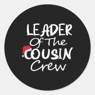 Sticker Rond Chef De L'Équipage Cousin Noël Casquette Noël Noël