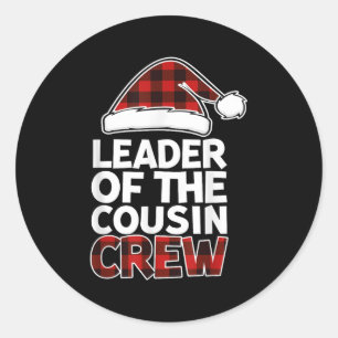 Sticker Rond Chef de l'équipe de cousins Christmas Buffalo Roug