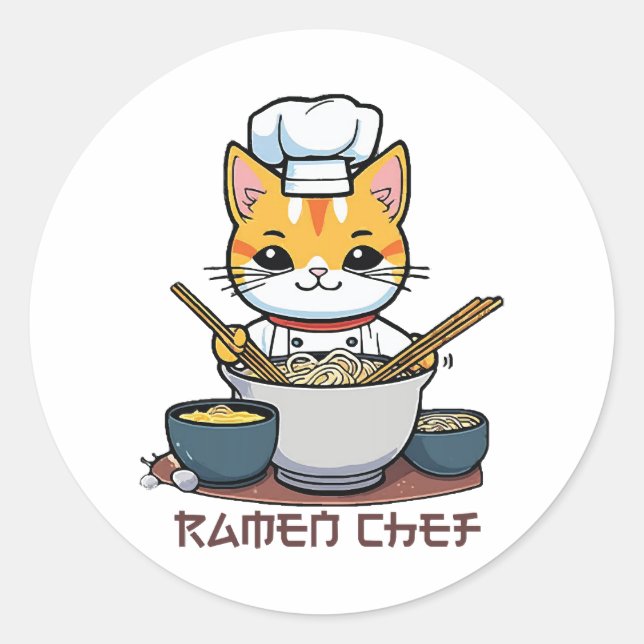 Sticker Rond Chef de Ramen (Devant)