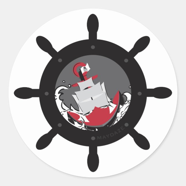 Sticker Rond chef du capitaine maydaze (Devant)