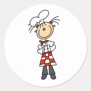 Sticker Rond Chef féminine
