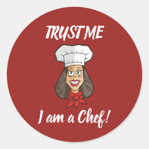Sticker Rond Chef femme