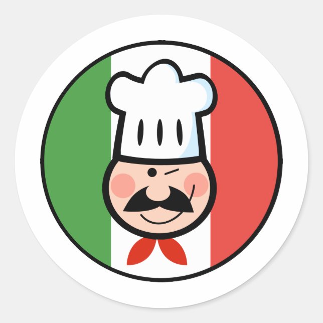 Sticker Rond Chef italien (Devant)