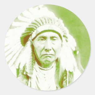 Sticker Rond Chef Joseph Native American Leader