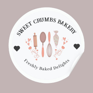 Sticker Rond Chef Pâtissier Ustensiles de boulangerie