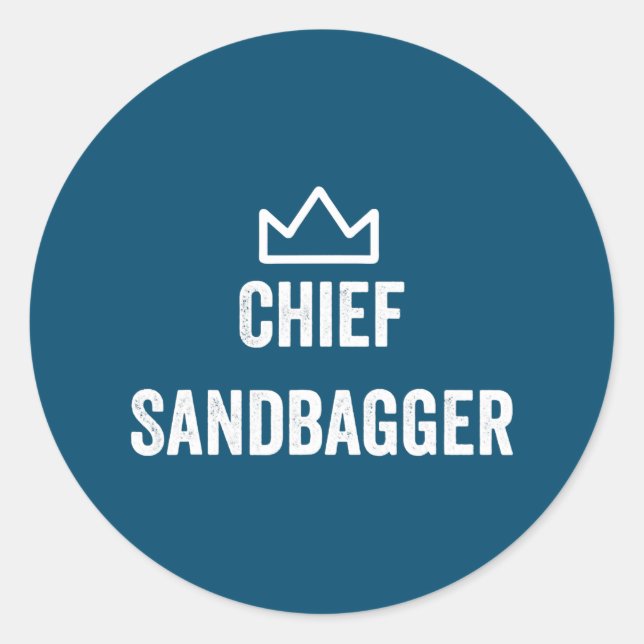 Sticker Rond Chef Sandbagger Golf mème Bjj Chess Sandbag (Devant)
