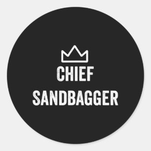 Sticker Rond Chef Sandbagger Golf mème Bjj Chess Sandbag