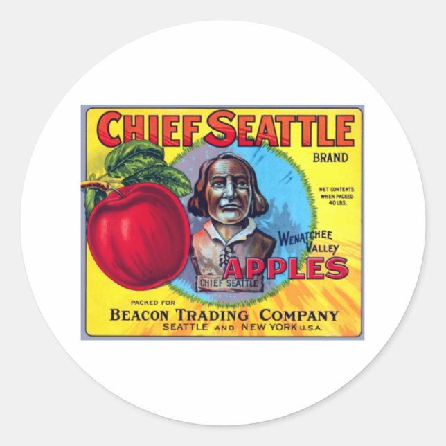 Sticker Rond Chef Seattle Apples (Devant)