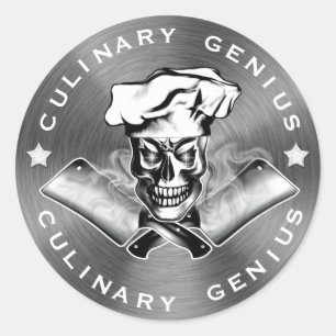 Sticker Rond Chef Skull 3.1