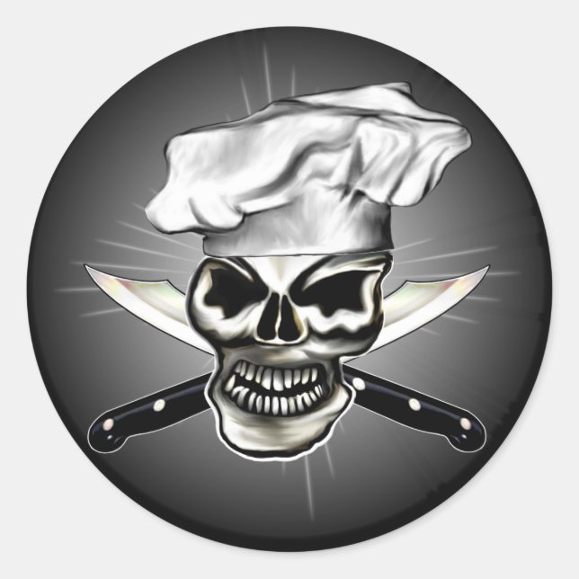 Sticker Rond Chef Skull 8 (Devant)