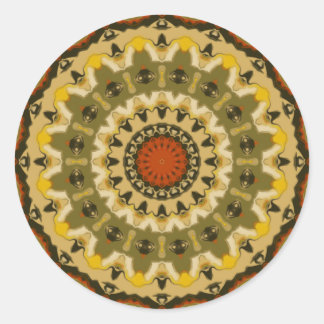 Sticker Rond Chefs de robots rétro Kaleidoscope