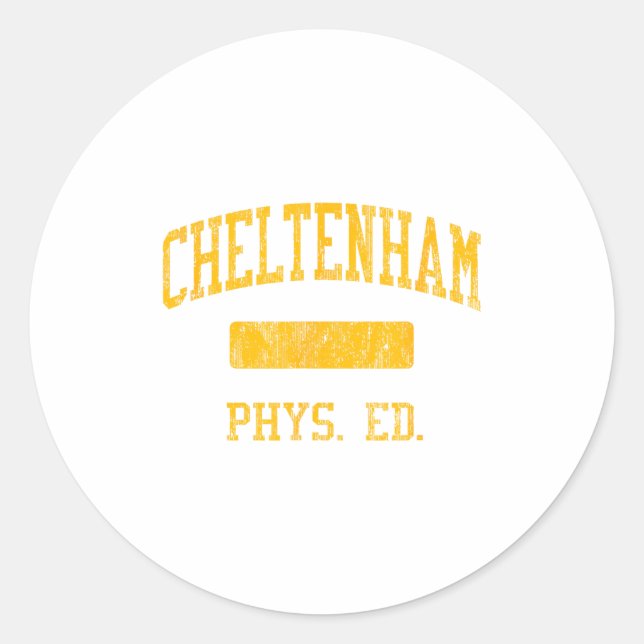 Sticker Rond Cheltenham High School Hs Wyncote Pa Phys Ed  (Devant)