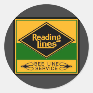 Sticker Rond Chemin de fer de lecture, service de ligne d'abeil