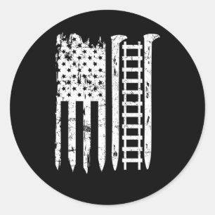 Sticker Rond Chemin De Fer Spike Train Drapeau Américain Pour L