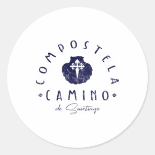 Sticker Rond Chemin De Saint-Jacques Espagne Coquille Saint-Jac