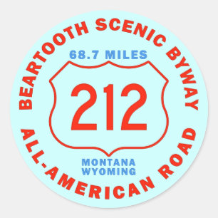 Sticker Rond Chemin détourné pittoresque de Beartooth toute la