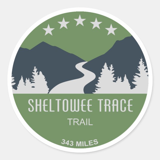 Sticker Rond Chemin Sheltowee Trace Kentucky Tennessee (Devant)