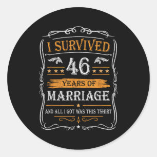 Sticker Rond Chemise 46e anniversaire de mariage couples mari f