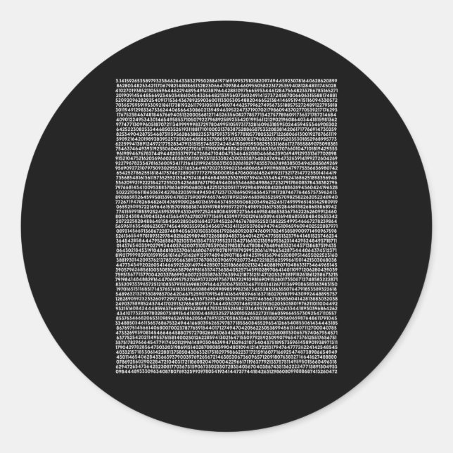 Sticker Rond Chemise 5000 décimales Pi Cadeau Maths Prof Maths  (Devant)