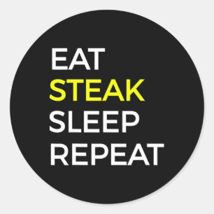Sticker Rond Chemise À Boeuf Et Steak