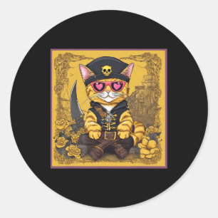 Sticker Rond Chemise à onglet pour chat de la Saint-Valentin