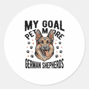 Sticker Rond Chemise amateur de Berger Allemand avec gravure vi