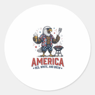 Sticker Rond Chemise America Red White And Brew Eagle BBQ (7)_1