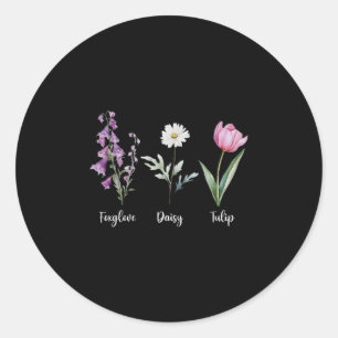 Sticker Rond Chemise Anti Trump Fleur Subtile Digitale Foxglove
