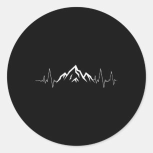 Sticker Rond Chemise Battement de Montagne Cadeau Randonnée Vél
