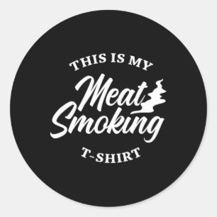 Sticker Rond Chemise BBQ pour hommes amateurs de viande Fumeur