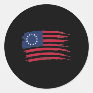Sticker Rond Chemise Betsy Ross 4 juillet Drapeau américain 177
