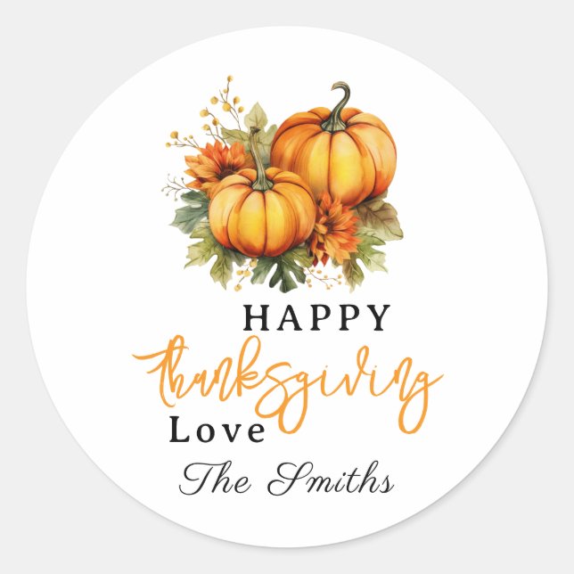 Sticker Rond Chemise bon thanksgiving | Jour des vacances d'aut (Devant)