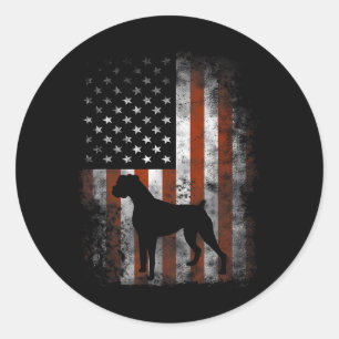 Sticker Rond Chemise Boxer Drapeau Américain Usa 4 Juillet Cade
