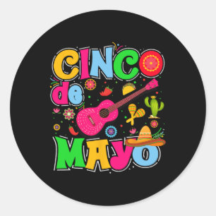Sticker Rond Chemise Cinco De Mayo Fiesta mexicaine 5 De Mayo F