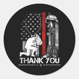 Sticker Rond Chemise commémorative en détresse Drapeau Bottes m