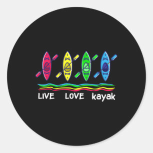 Sticker Rond Chemise Cool Kayaks pour la plaisance drôle en kay
