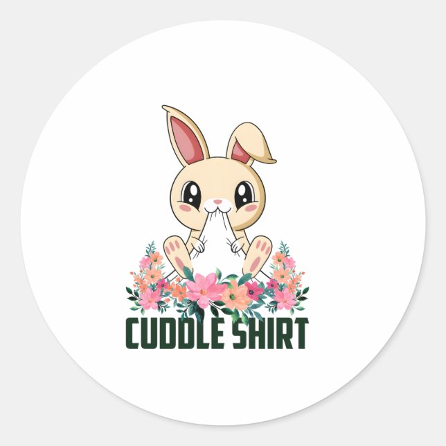 Sticker Rond Chemise Cuddle Bunny Pyjamas Pyjamas Chemise Night (Devant)