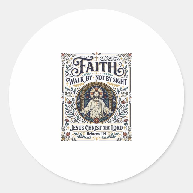 Sticker Rond Chemise d'art d'écriture de Jésus Bible Journaling (Devant)