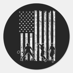 Sticker Rond Chemise de badminton drapeau américain hommes drap