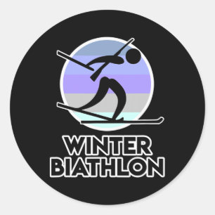 Sticker Rond Chemise De Biathlon Pour Hommes Et Femmes - Biathl