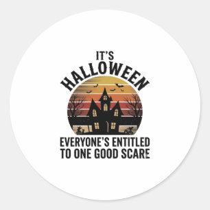 Sticker Rond Chemise de bonne frayeur de maison hantée Hallowee