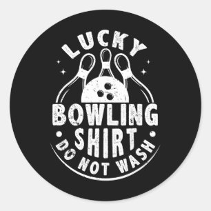 Sticker Rond Chemise De Bowling Lucky Ne Pas Laver Drôle Humori
