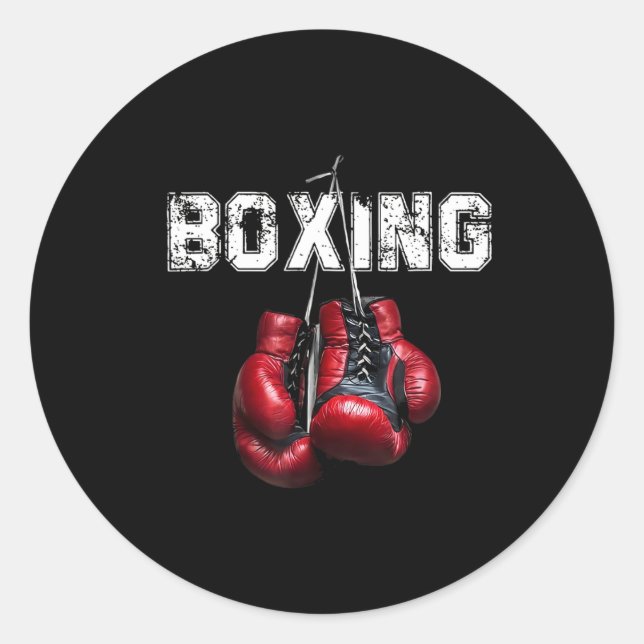 Sticker Rond Chemise De Boxe Pour Hommes6 (Devant)